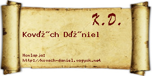 Kovách Dániel névjegykártya