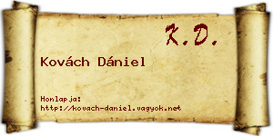 Kovách Dániel névjegykártya